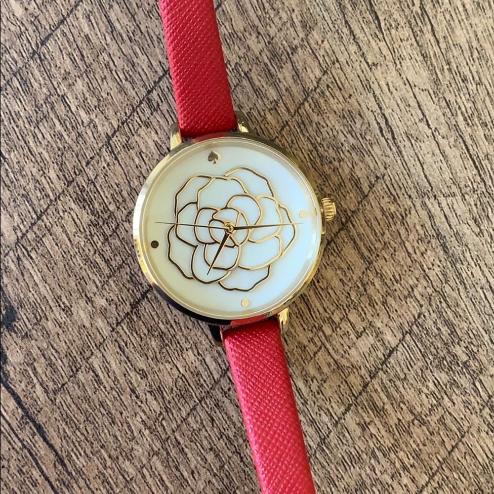 NWOT Kate Spade Red and Gold Rose Watch